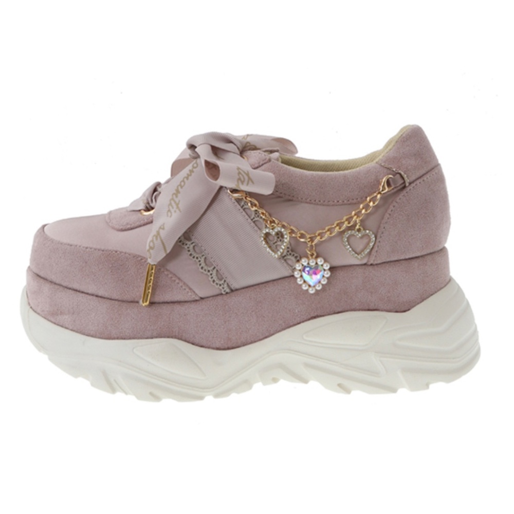 Liz Lisa Pink Side Charm Platform Sneakers Ribbon Lolita Kawaii Jeweled Jfashion - Picture 2 of 16